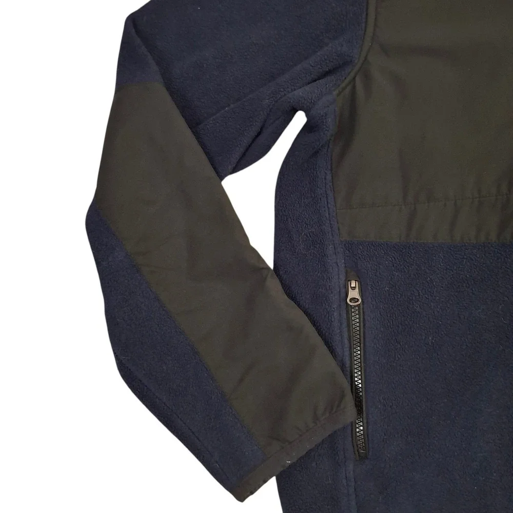 Polo Ralph Lauren Mens Fleece Jacket Navy Black Colorblock Full Zip Large